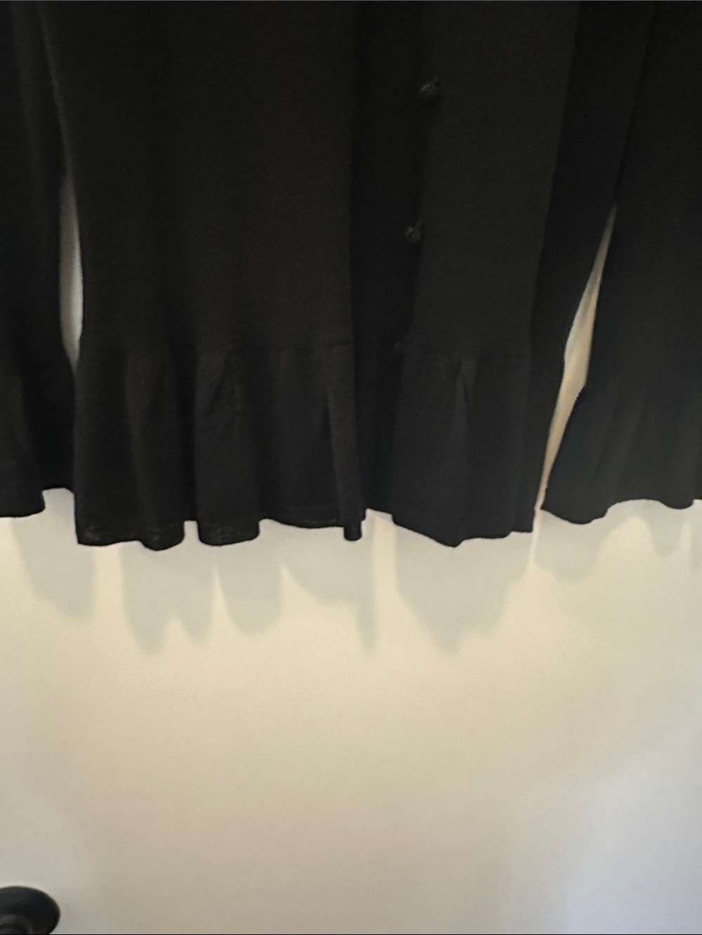 Talbots Black Ruffle-Hem Button-Front Top - Picture 5 of 5
